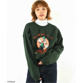 フォーギークスバイスパイラルガール 4GEEKs by SPIRALGIRL 【Disney/ディズニー/グーフィー】チャイニーズアート“高飛”スウェットトップス （グリーン）