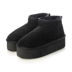 アタガール attagirl 厚底ムートンブーツ (ブラックスエード)