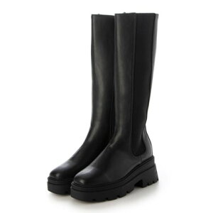 アタガール attagirl 厚底タンクソールロングブーツ (ブラックスムース)