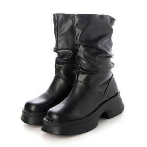 アタガール attagirl 厚底シャーリングブーツ (ブラックスムース)