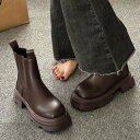 サイドゴアブーツ ショートブーツ 厚底