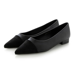 �i�`�������t���b�N�X NATURAL FLEX Scarlet Pointed Toe Flat Pumps �iBLACK�j