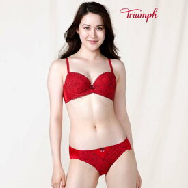 トリンプ Triumph 【WEB限定】 すっきりスムースブラ＆ショーツセット B-Cカップ 【返品不可商品】 （レッド）