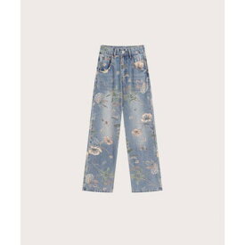 ラポミ プチ LA POMME petit Vintage Flower Print Denim ヴィンテージフラワーデニム （Blue）