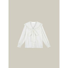 ラポミ プチ LA POMME petit Lace Collar Sailor Blouse （White）