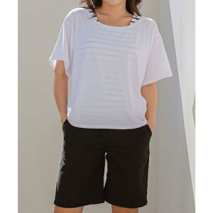 レースレディース Lace Ladies 体型カバーボーター柄タンキニ4点セット (ホワイト×ブラック)