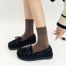 シューズインクローゼット Shoes in Closet -シュークロ- 軽量 厚めソール デイリー リボン モカシン 7641 （ブラック）