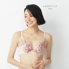 アモスタイル ハ?イ トリンフ? AMOSTYLE BY Triumph 夢みるブラDeepV アモスタイル25thアニバーサリーコレクション 1444 E-Fカップ （ブラッシュドピンク）