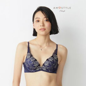 アモスタイル ハ?イ トリンフ? AMOSTYLE BY Triumph 夢みるブラDeepV アモスタイル25thアニバーサリーコレクション 1444 E-Fカップ （ウルトラブルー）