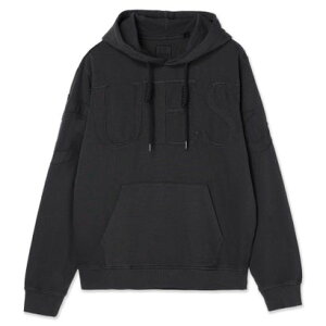 �Q�X GUESS Logo Patch Hoodie Sweatshirt �iJBLK�j �p�[�J�[