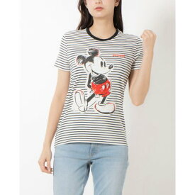 デシグアル Desigual ミッキーマウス ストライプTシャツ （ホワイト）