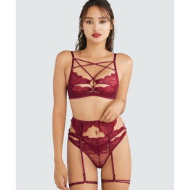 ラヴィジュール RAVIJOUR キャッツクレイドル ブラ＆Tバック＆ガーター セット【返品不可商品】 （BORDEAUX）