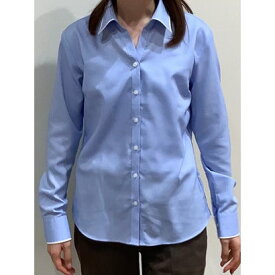 トーキョーシャツ TOKYO SHIRTS 形態安定 スキッパー衿 長袖 レディースシャツ （ブルー）