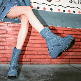 ジェフリーキャンベル Jeffrey Campbell 厚底デニムブーツ （ブルーデニム）