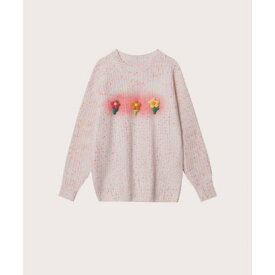 ラポミ プチ LA POMME petit Colored Dots Flower Pin Sweater カラードットフラワーピンセーター （Pink）