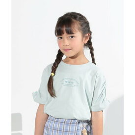シューラルー キッズ SHOO・LA・RUE／Kids ギャザー袖ラメプリントTシャツ （ミントグリーン(021)）
