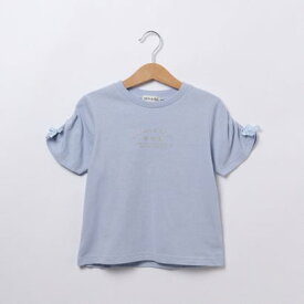 シューラルー キッズ SHOO・LA・RUE／Kids ギャザー袖ラメプリントTシャツ （ブルー(091)）