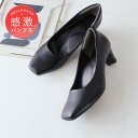 ヴィヴィアン VIVIAN スクエアトゥ5cmプレートヒール感激パンプス （ブラックPU）