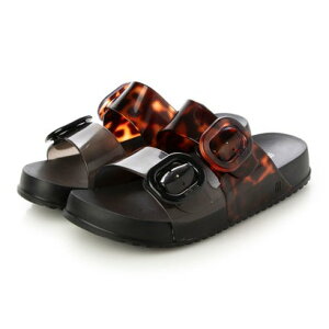 �����b�T melissa MELISSA COZY SLIDE AD �iBLACK/CLEAR TORTOISE�j