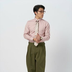 トーキョーシャツ TOKYO SHIRTS 形態安定 スナップダウンカラー 綿100% 長袖 ワイシャツ （ピンク）