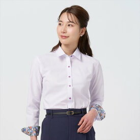 トーキョーシャツ TOKYO SHIRTS 形態安定 レギュラー衿 長袖 レディースシャツ （ラベンダー）