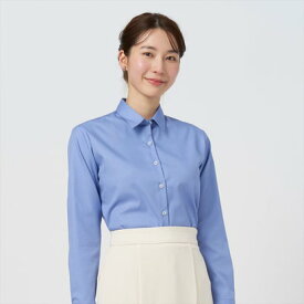 トーキョーシャツ TOKYO SHIRTS 形態安定 レギュラー衿 綿100% 長袖 レディースシャツ （ブルー）