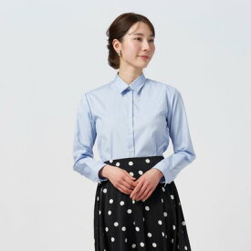 トーキョーシャツ TOKYO SHIRTS 形態安定 レギュラー衿 綿100% 長袖 レディースシャツ （サックスブルー）