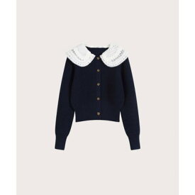 ラポミ プチ LA POMME petit Double Lace Collar Cardigan ダブルレースカラーカーディガン （Navy）