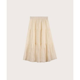 ラポミ プチ LA POMME petit Pleats Chiffon Lace Skirt プリーツシフォンレーススカート （Beige）