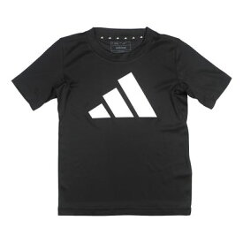 アディダス adidas ジュニア 半袖機能Tシャツ トレイン エッセンシャルズ AEROREADY ロゴ レギュラーフィット 半袖Tシャツ IC5659 （ブラック/ホワイト）