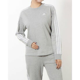 アディダス adidas レディース 長袖Tシャツ W ESS+ 3ST LS Tシャツ JF1389 （ミディアムグレーヘザー）