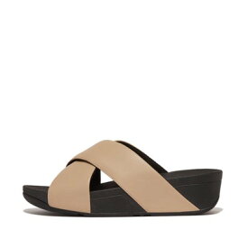 フィットフロップ fitflop LULU CROSS SLIDE SANDALS - LEATHER （Latte Beige）