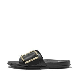 フィットフロップ fitflop 　GRACIE MAXI-BUCKLE LEATHER SLIDES （Black）