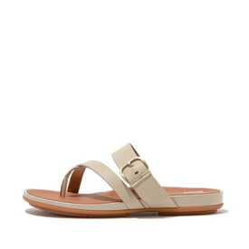 フィットフロップ fitflop GRACIE BUCKLE LEATHER STRAPPY TOE-POST SANDALS （Stone Beige）