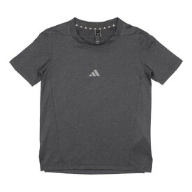 アディダス adidas ジュニア 半袖機能Tシャツ U TI エアロレディ ヘザー Tシャツ IR6213 （ブラック/グレースリー/グレーシックス）