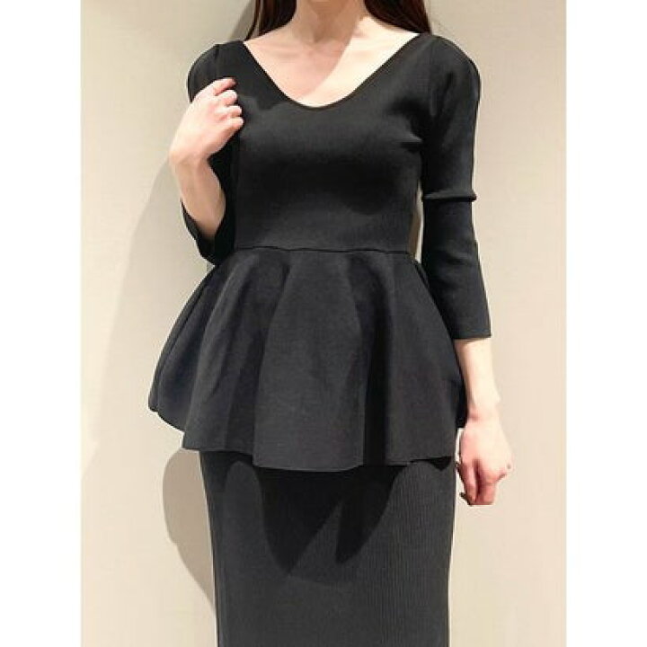 楽天市場】スナイデル SNIDEL ペプラムニットセットアップ （GRY 