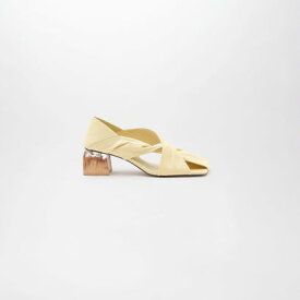 HEIDI LEATHER PUMPS （PALE YELLOW）