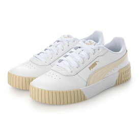 プーマ PUMA レディース スニーカー プーマ キャリーナ 2.0_ 385849 （プーマ ホワイト/シュガード アーモンド/プーマ ゴールド）