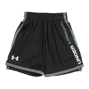 アンダーアーマー UNDER ARMOUR ジュニア ジャージハーフパンツ UAスタント3.0 ショーツ 1361802 (Black / Pitch Gray / White)