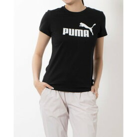 プーマ PUMA レディース Tシャツ 半袖 ESS ロゴ スポーツウェア トレーニングシャツ ランニング ジョギング ジム フィットネス 588719 （ブラック）