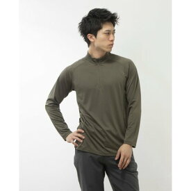 ティゴラ TIGORA メンズ アウトドア 長袖Tシャツ 秒乾(R)ハーフZIP長袖Tシャツ_トレッキング TR-9D1434TL （カーキ）