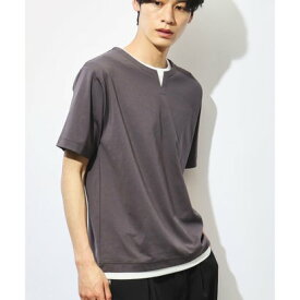 ザ ショップ ティーケー(メンズ) THE SHOP TK(Men) 【ブランド定番／1枚でコーデが決まる！】ポンチキーネック半袖Tシャツ （グレー(012)）