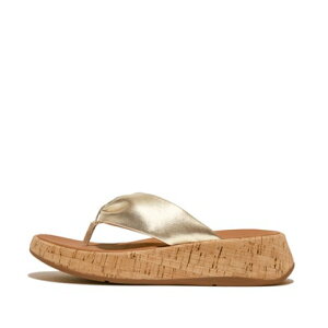 tBbgtbv fitflop F-MODE LEATHER-TWIST FLATFORM TOE-THONGS (CORK) iPlatinoj