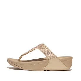 フィットフロップ fitflop LULU CRYSTAL EMBELLISHED TOE-POST SANDALS （Latte Beige）