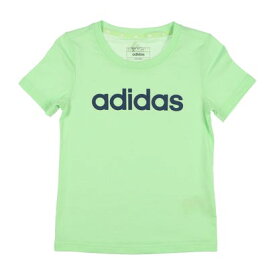アディダス adidas ジュニア 半袖Tシャツ エッセンシャルズ リニアロゴ コットン スリムフィット 半袖Tシャツ IS2665 （セミグリーンスパーク/プリラブドインク）