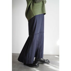 アニーカ ANIECA Stripe Pleats Skirt （NAVY）