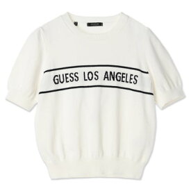 ゲス GUESS LADIES S/Slv Pullover Sweater （WHT）