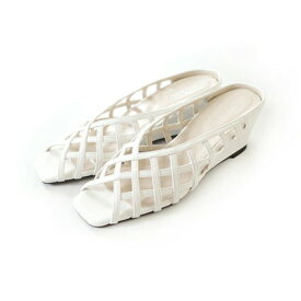 [アミアミ] サンダル 履きやすい 歩きやすい ウエッジサンダル メッシュサンダル 白 レディース 靴 KK1910 （ホワイト）