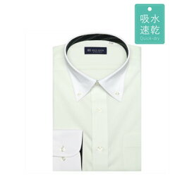 トーキョーシャツ TOKYO SHIRTS 【ストレッチ】 形態安定 クレリックボタンダウンカラー 長袖ニットシャツ （ライトグリーン）