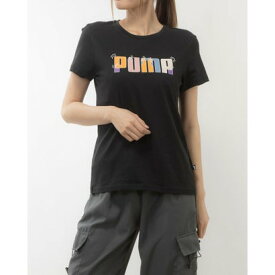 プーマ PUMA レディース 半袖Tシャツ ESS+ ロゴ グラフィック Tシャツ_ 681231 （プーマ ブラック）